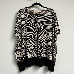 Michael Kors Chocolate Zebra Poncho Blouse